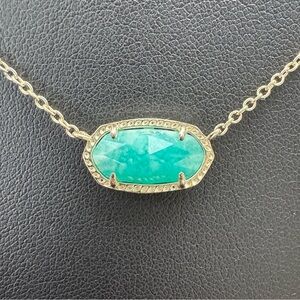 Kendra Scott Elisa Necklace Gold with Green & White Chrysocolla